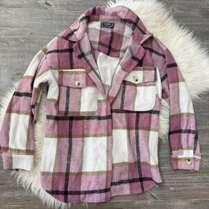 {1 Funky} Pink Plaid Shacket